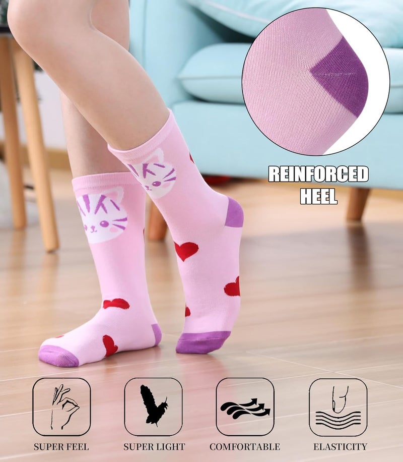 SDBING Womens Cat Socks Cute Gifts Animal Soft Breathable Thin Cotton Casual Crew Socks 5 Pairs - Image 3